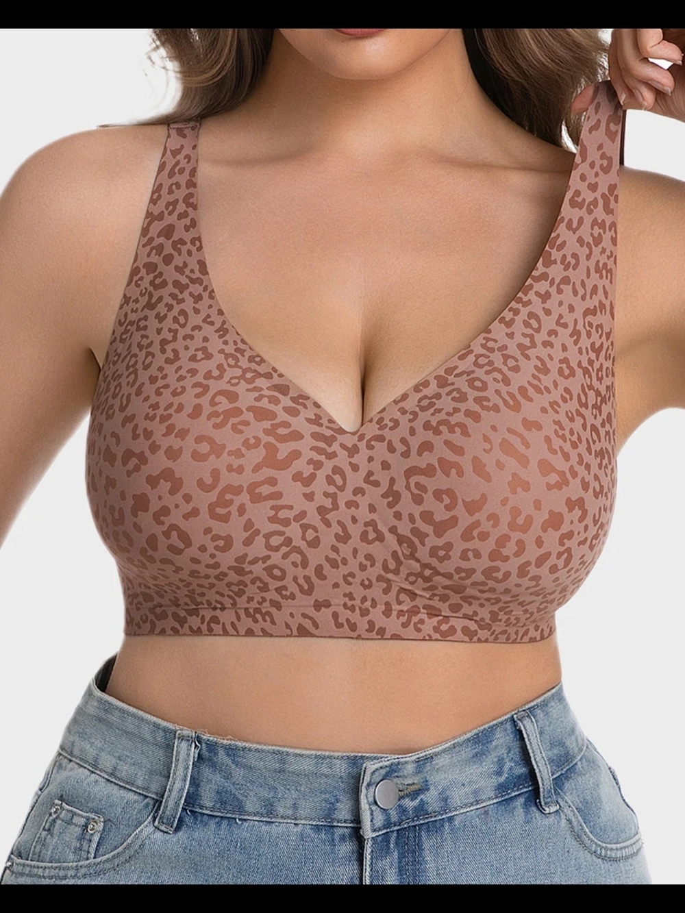 Leopard Print SHECURVE Wireless Jelly Bra 2XL